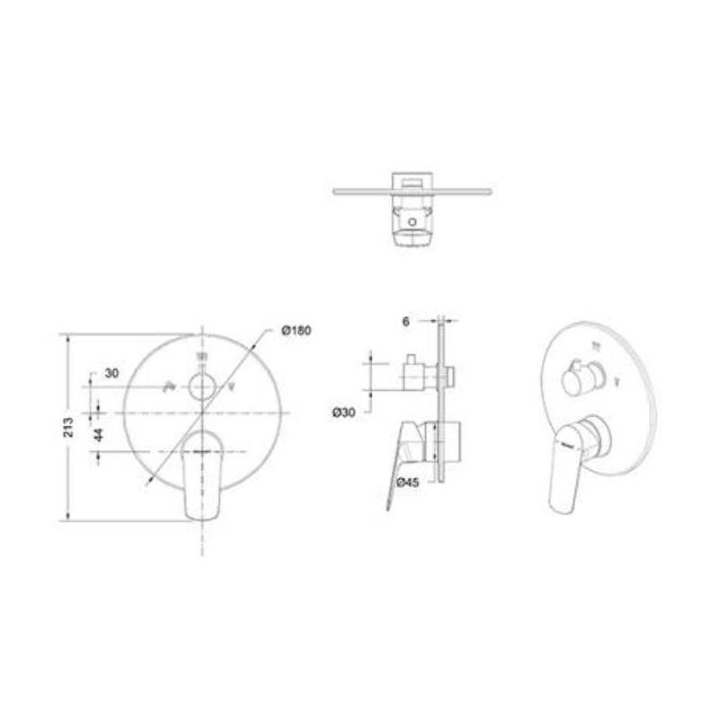 Смеситель для ванны с душем Bravat Rhein PB8429564CP-3-ENG