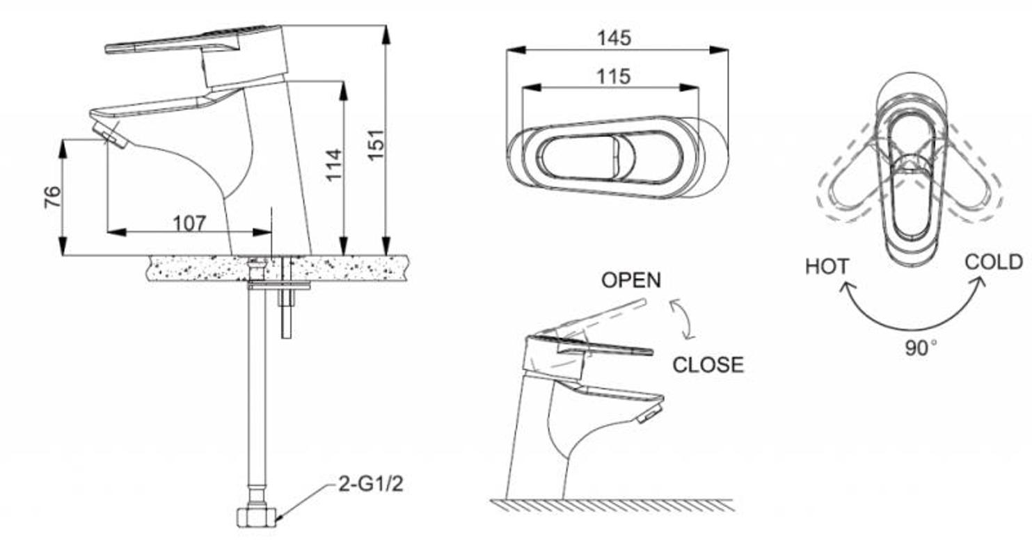 Смеситель для раковины Bravat Loop F1124182CP