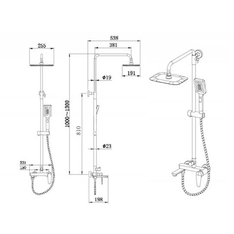 Душевая стойка Bravat Arden F6351385CP-A1-RUS хром