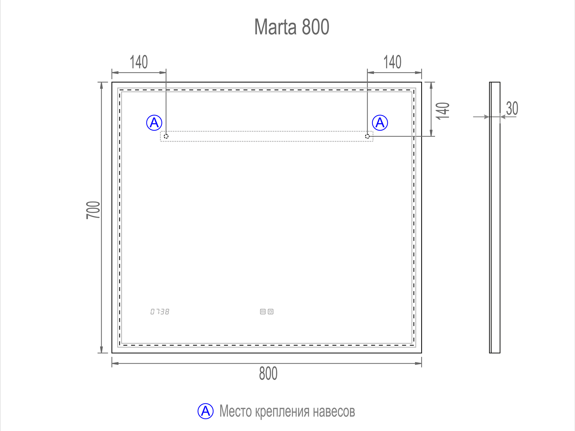 Зеркало Vigo Marta Luxe 80