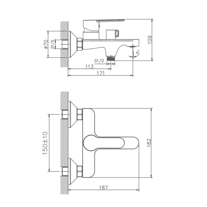 Смеситель для ванны с душем Haiba HB60557-8