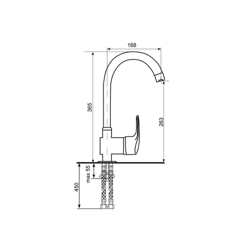 Смеситель для кухни Ulgran U-006 -342 графитовый