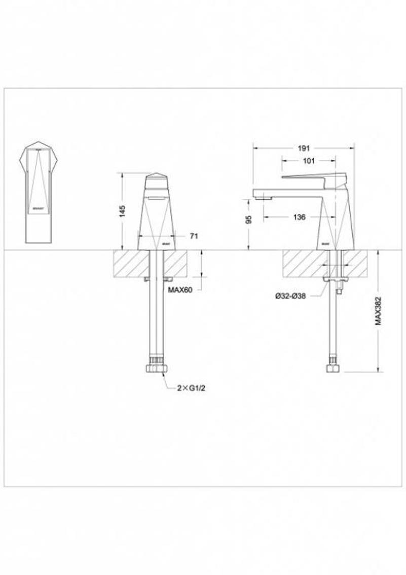 Смеситель для раковины Bravat Iceberg F176110G