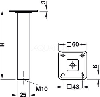 Ножки для мебели AQUATON Йорк