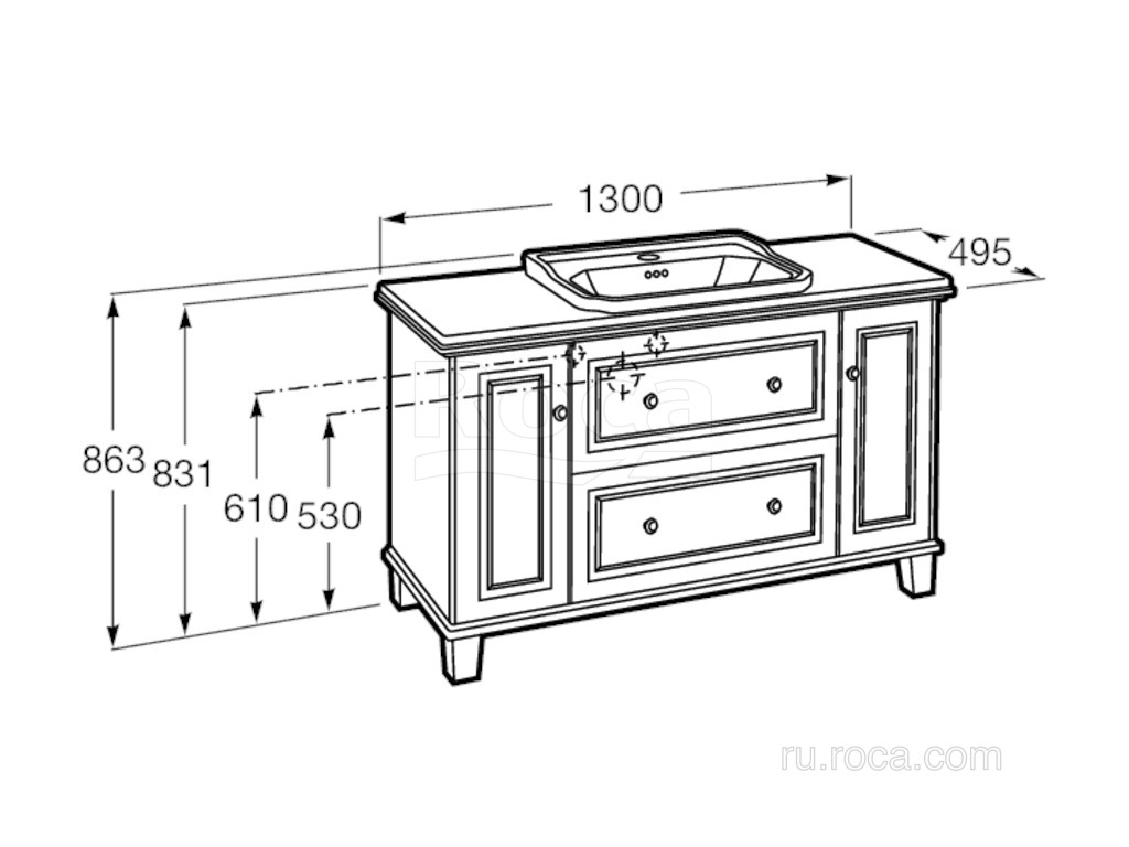 Столешница Roca Carmen 130 white venato