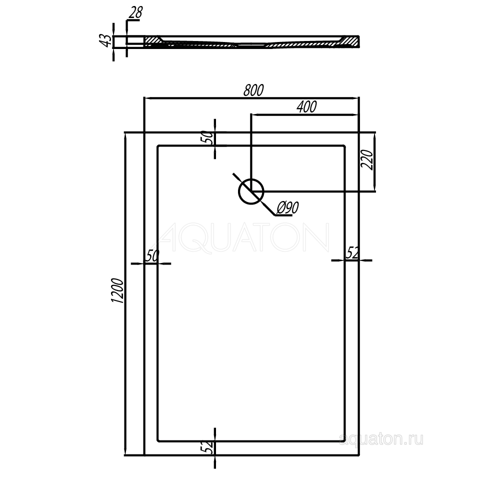 Поддон для душа AQUATON Калифорния 120x80