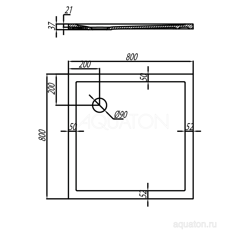 Поддон для душа AQUATON Калифорния 80x80