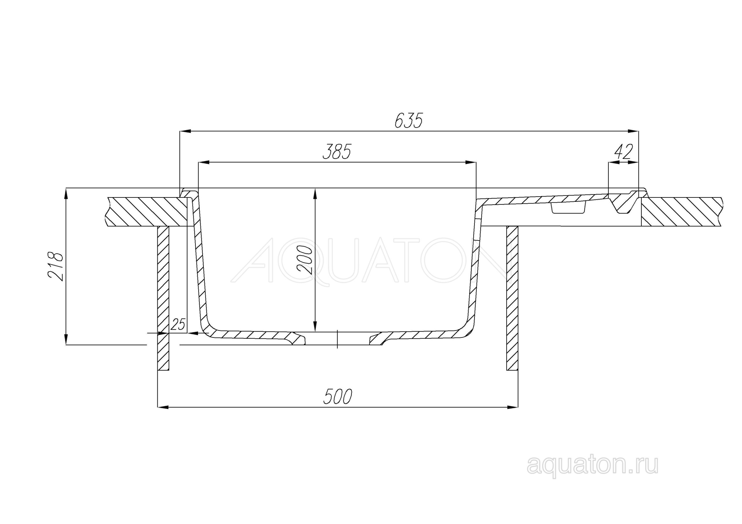 Мойка кухонная AQUATON Делия 65 терракотовая