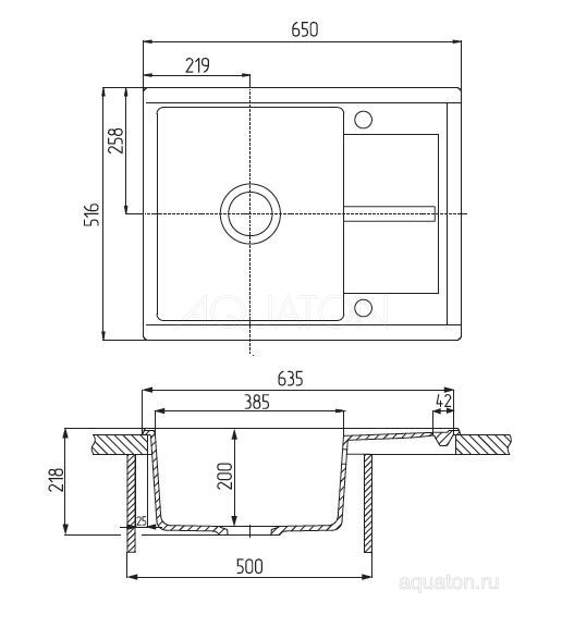 Мойка кухонная AQUATON Делия 65 терракотовая