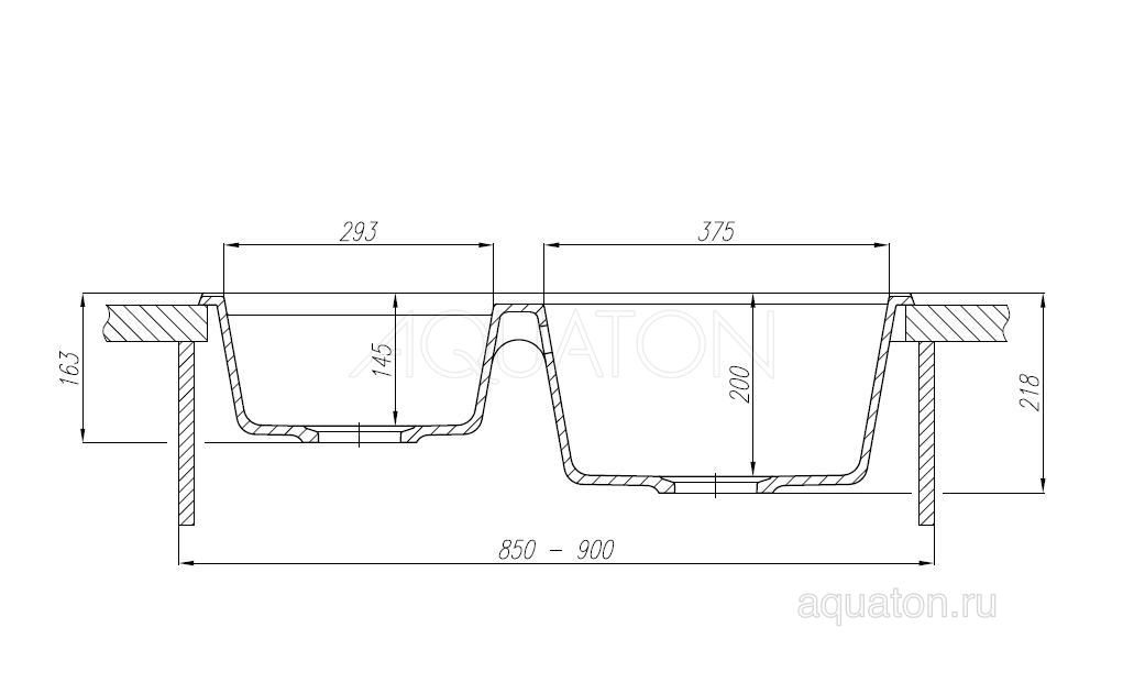 Мойка кухонная AQUATON Делия 78 DBL графит