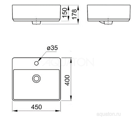 Раковина AQUATON Geometry 45