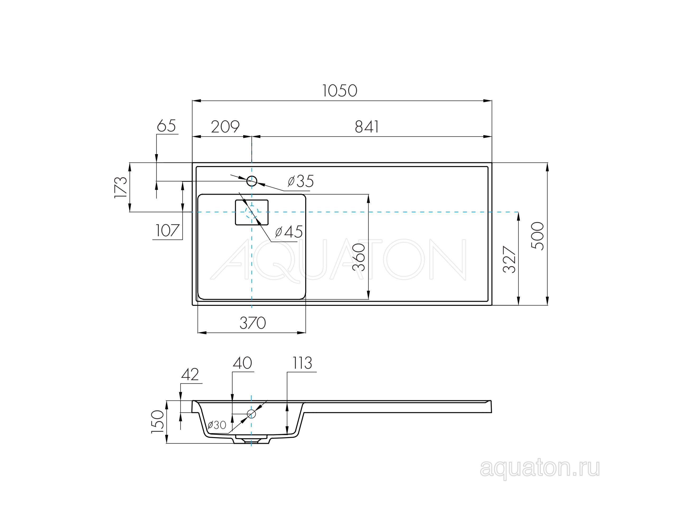 Мебельная раковина AQUATON Лондри 105 L