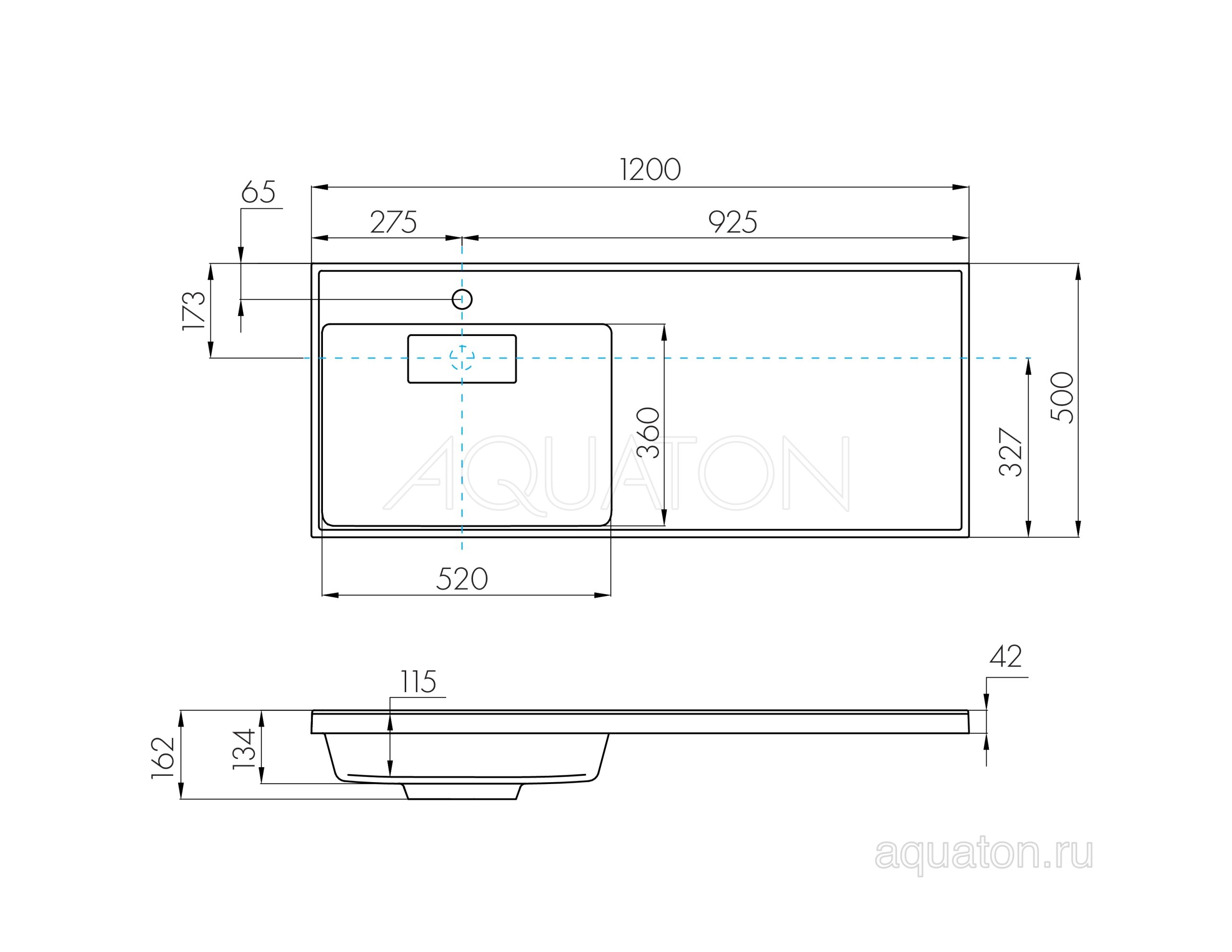 Мебельная раковина AQUATON Лондри 120 L