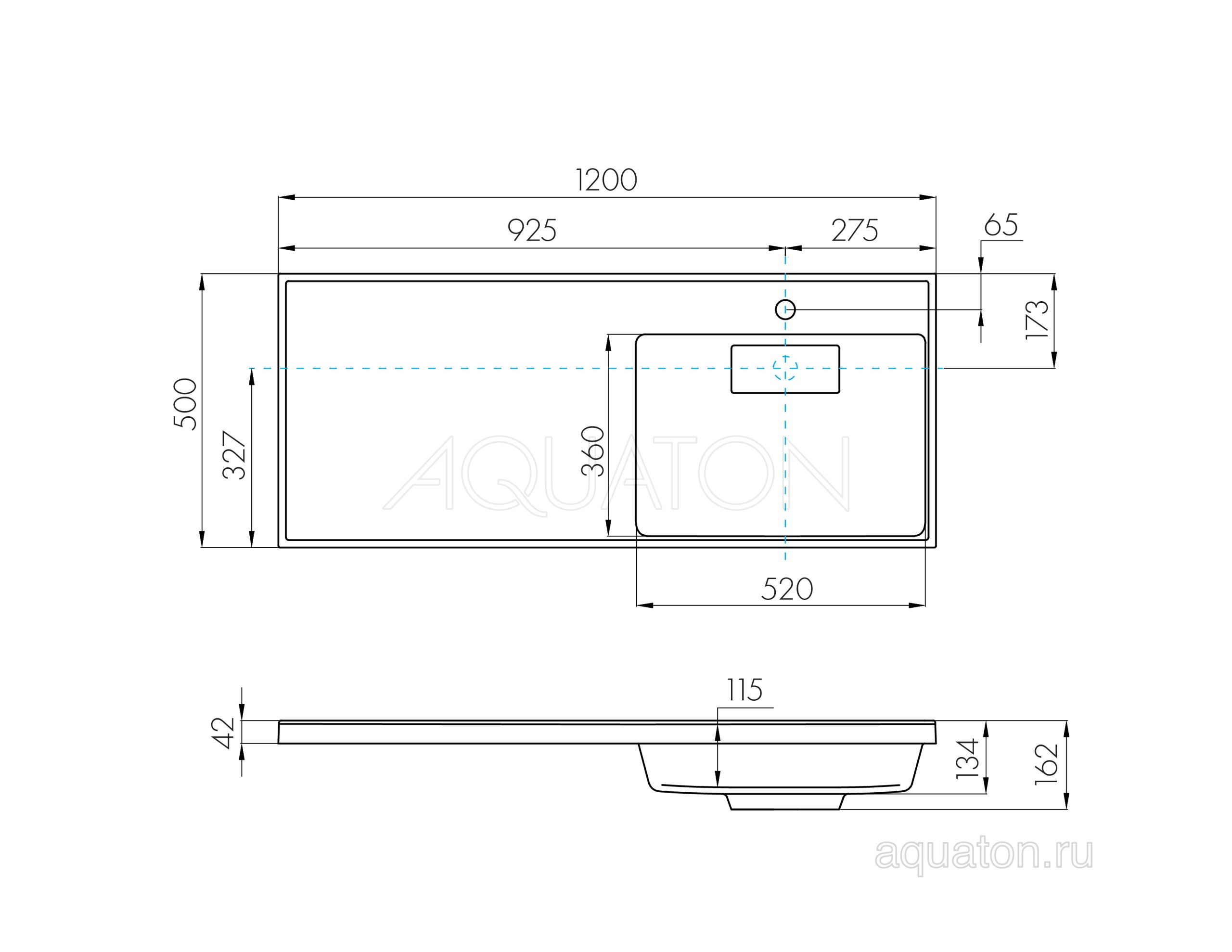 Мебельная раковина AQUATON Лондри 120 R