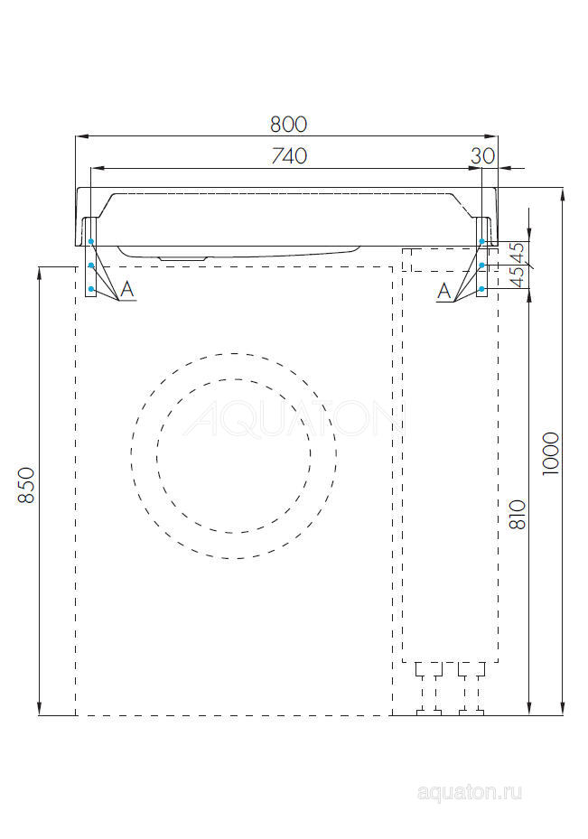 Мебельная раковина AQUATON Рейн 80 L