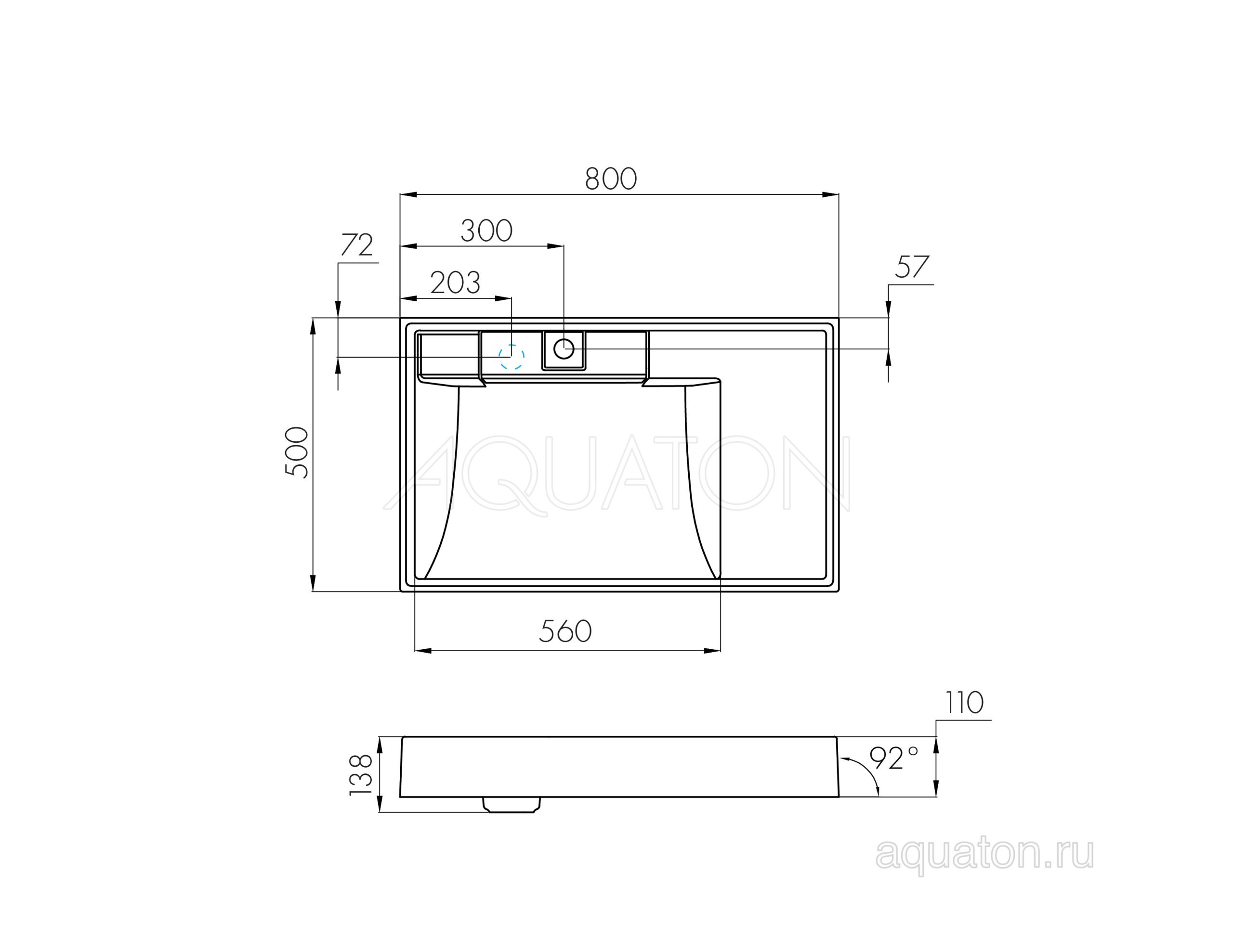 Мебельная раковина AQUATON Рейн 80 L