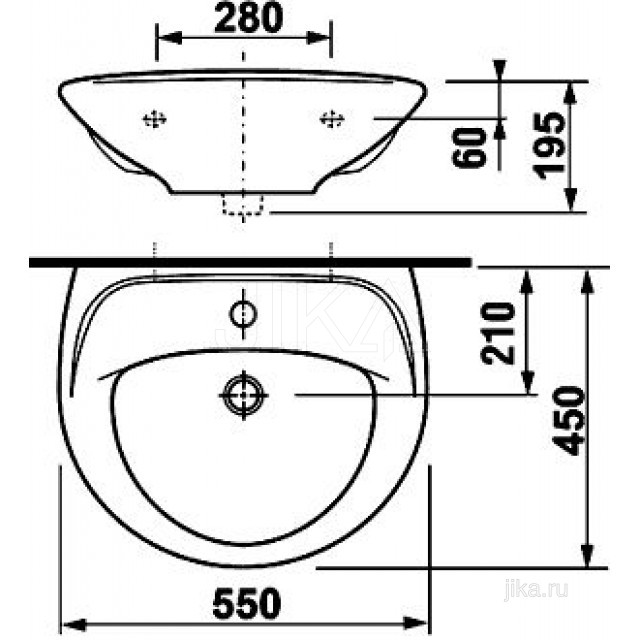 Раковина Jika Lyra 55 1427.1