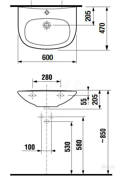 Раковина Jika Zeta 60 1039.2