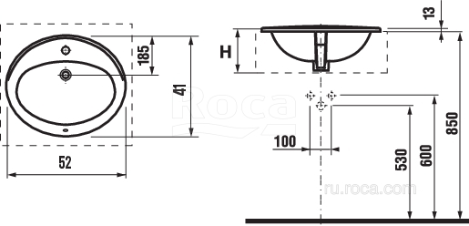 Раковина Roca Adora 52x41