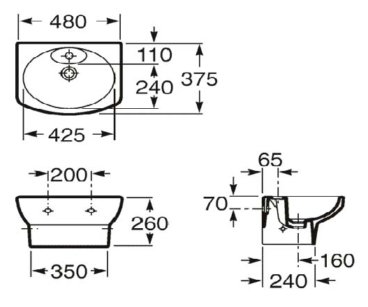 Раковина Roca Dama senso Dama Senso Compacto 327514000 48 см