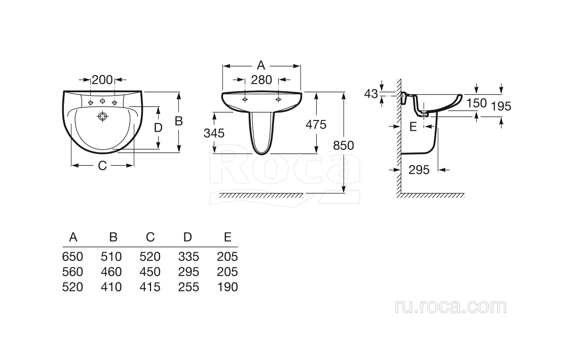 Раковина Roca Victoria 327395000 52 см