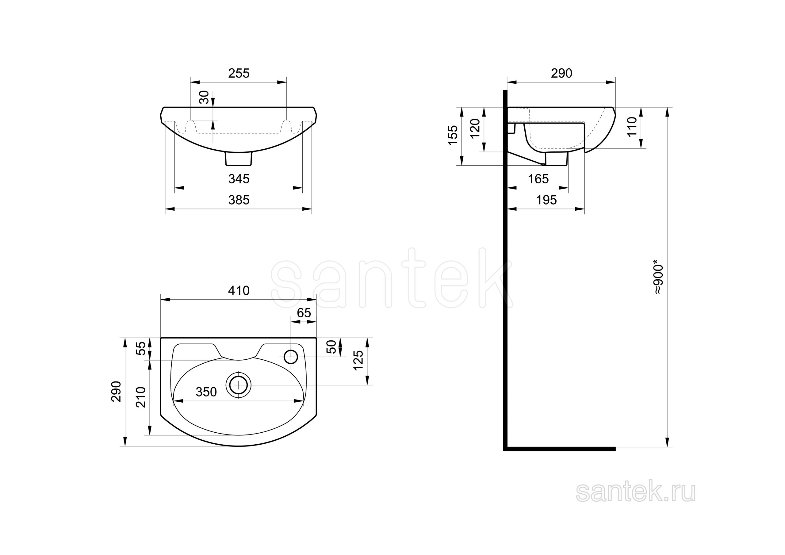 Раковина Santek Азов 1WH110254 40_2