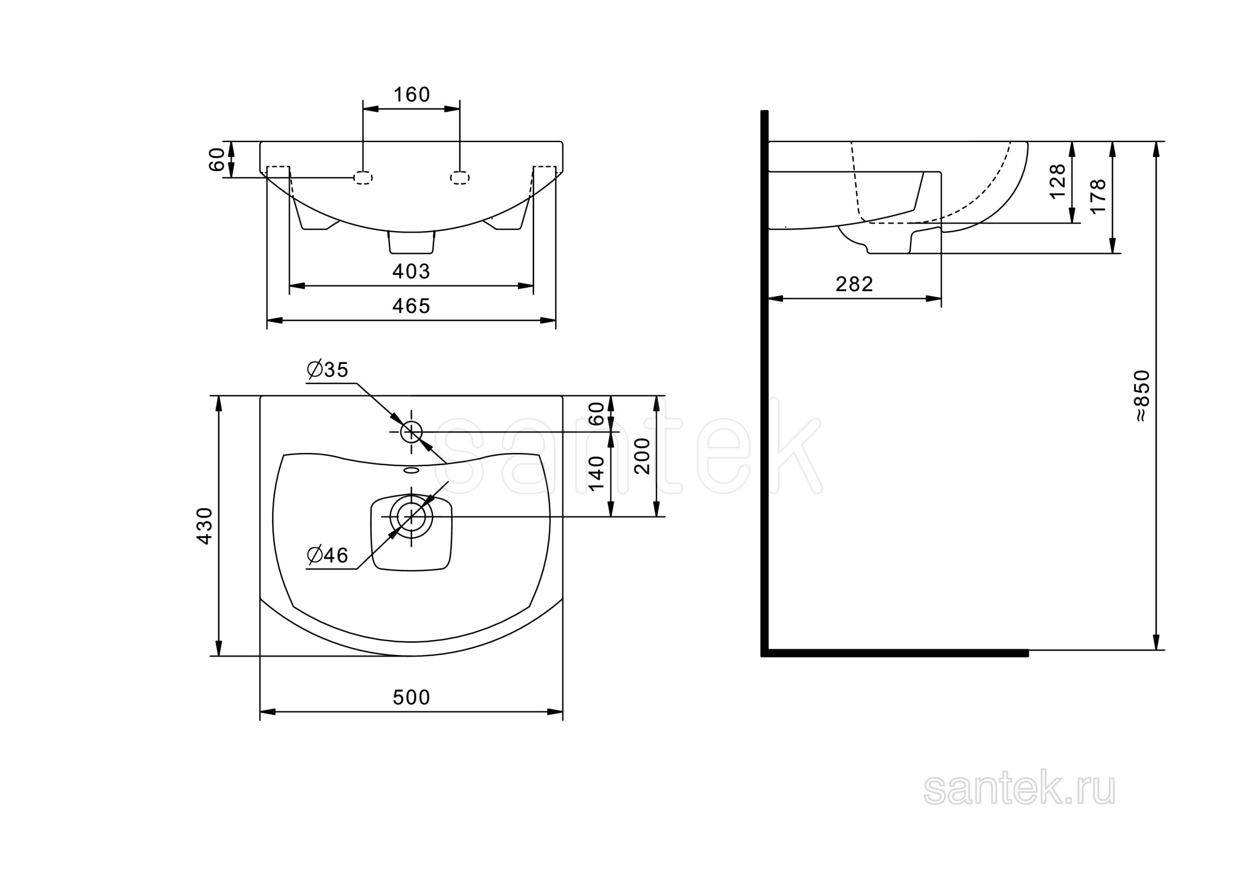 Раковина Santek Балтика 1WH501701 50_2