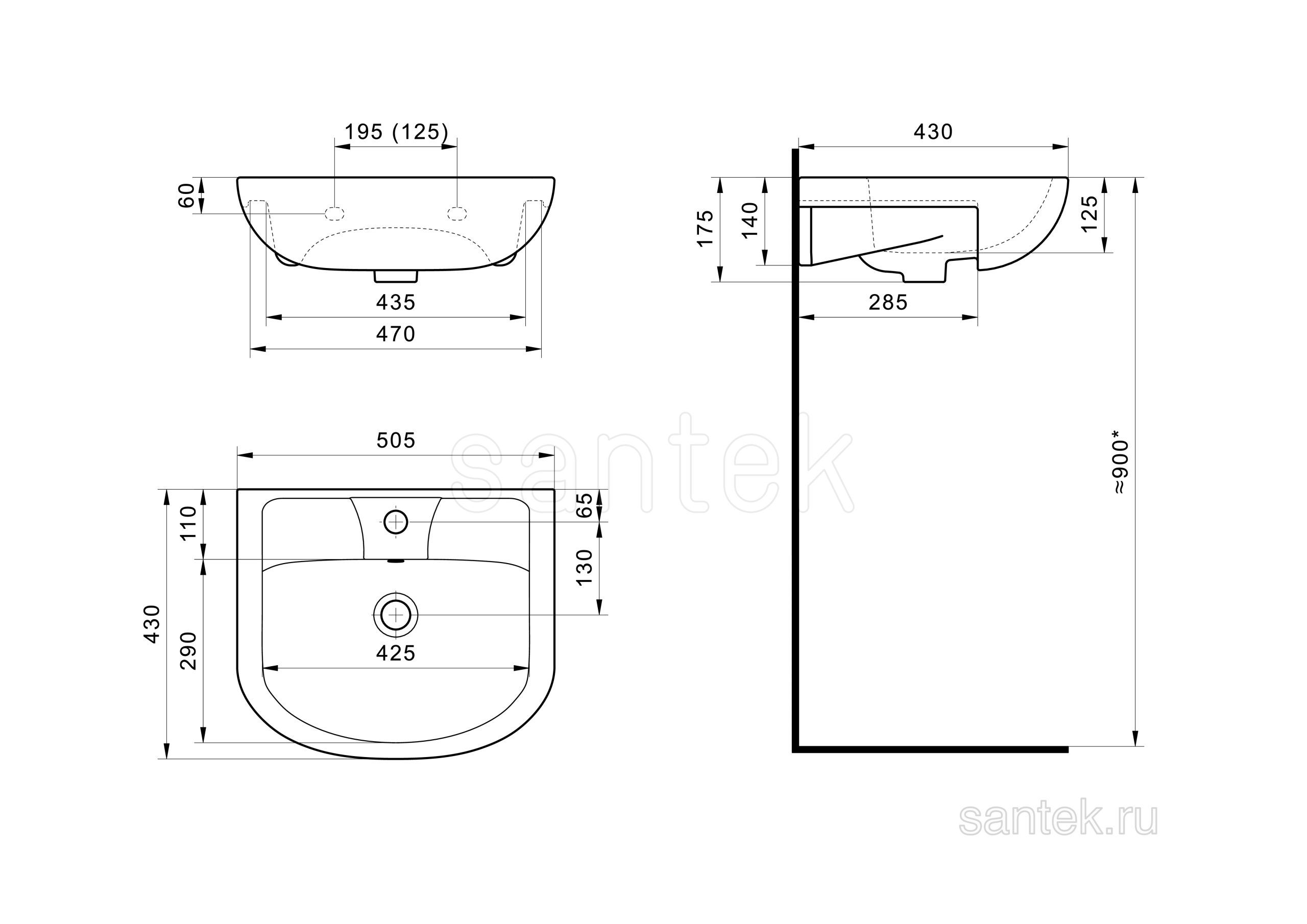 Раковина Santek Ладога 1WH110256 50