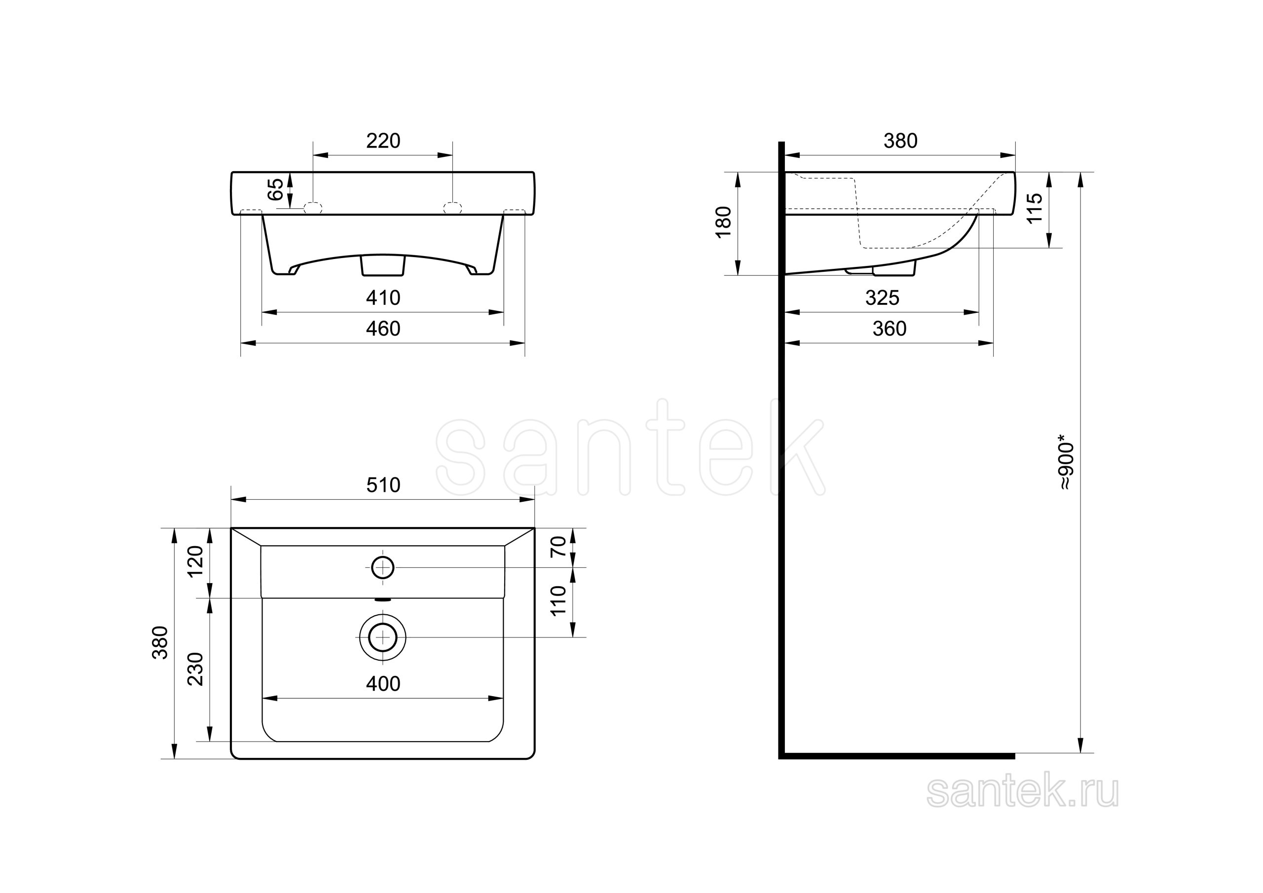 Раковина Santek Тигода 1WH302128 50_2