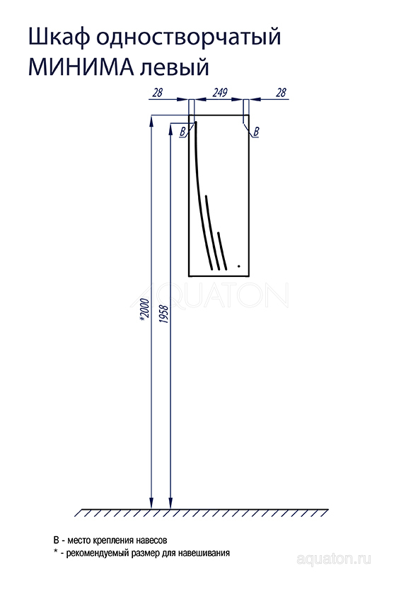 Шкаф AQUATON Минима одностворчатый R