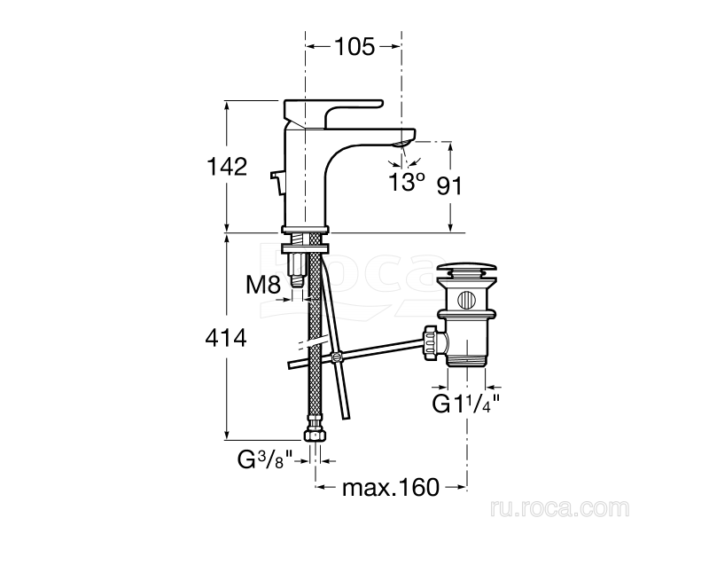 Смеситель для раковины Roca L20 5A3A09C0M