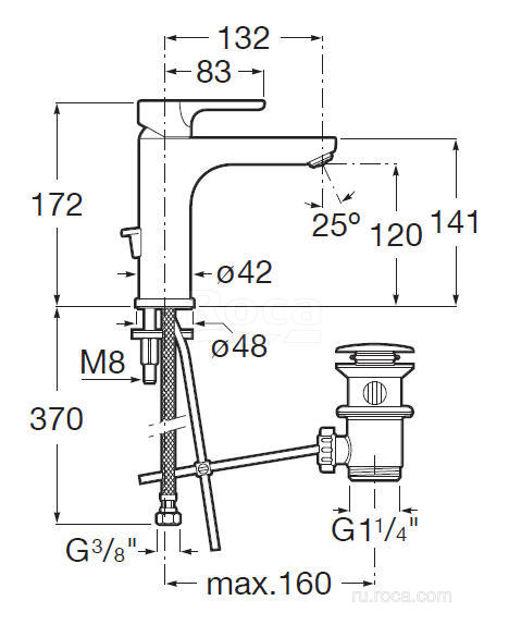 Смеситель для раковины Roca L20 5A3F09C00