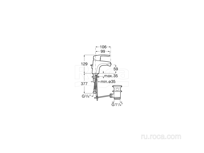 Смеситель для биде Roca Monodin new Monodin NEW 5A6098C0M