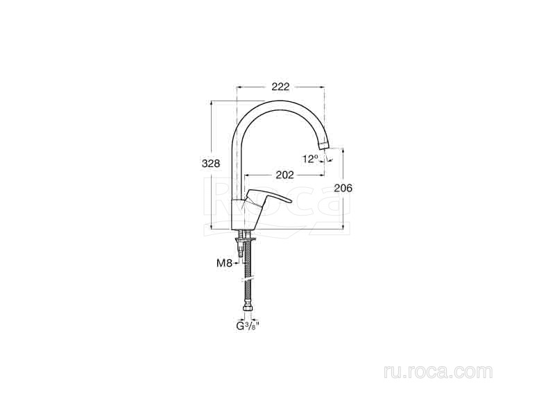 Смеситель для кухни Roca Monodin new 5A8498C0M