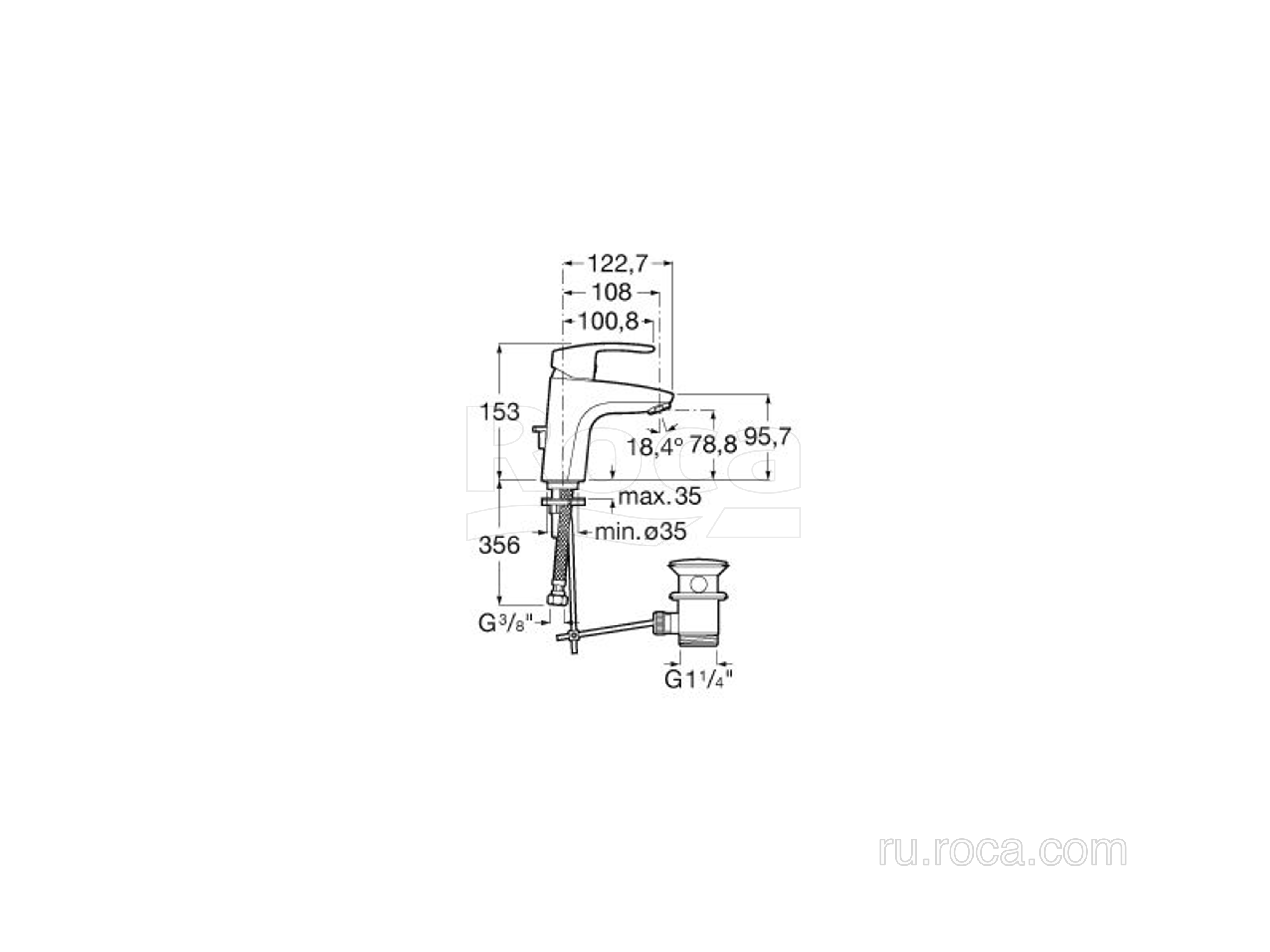 Смеситель для раковины Roca Monodin new 5A3A98C0M