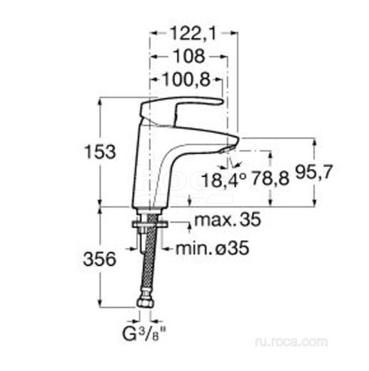 Смеситель для раковины Roca Monodin new 5A3B98C0M