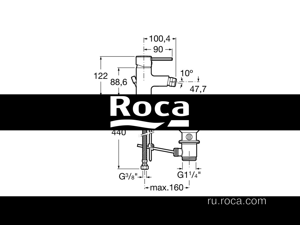 Смеситель для биде Roca Targa 5A6060C0M