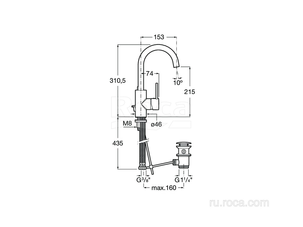 Смеситель для раковины Roca Targa 5A4060C00