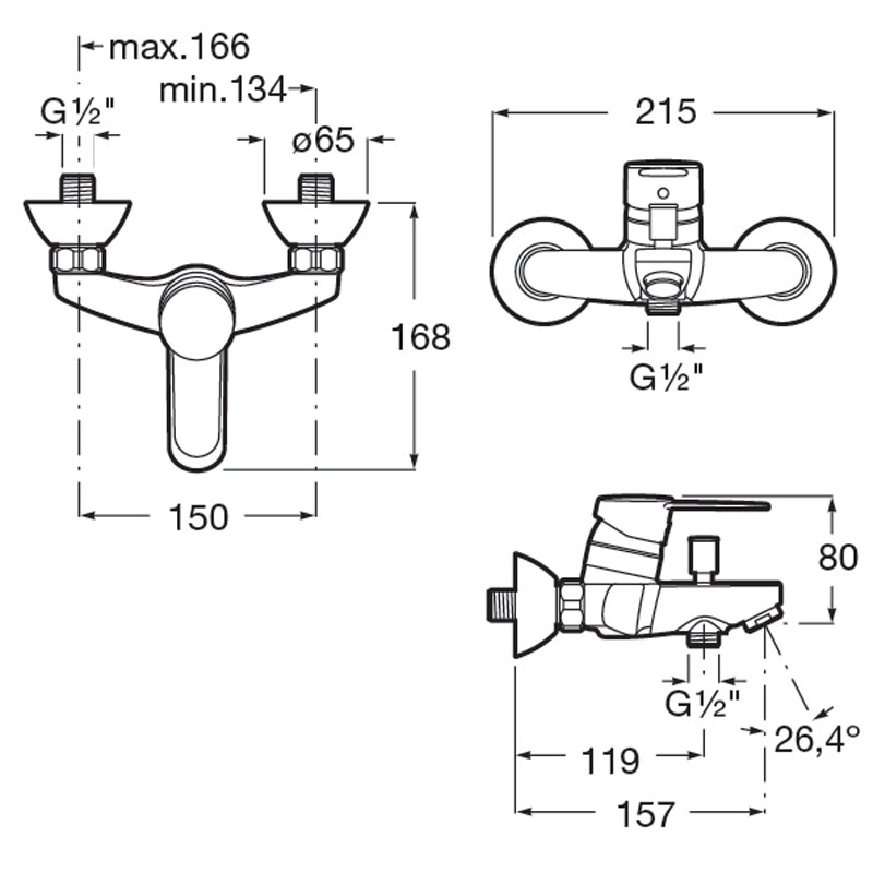 Смеситель для ванны с душем Roca Mitos 5A0281C0M