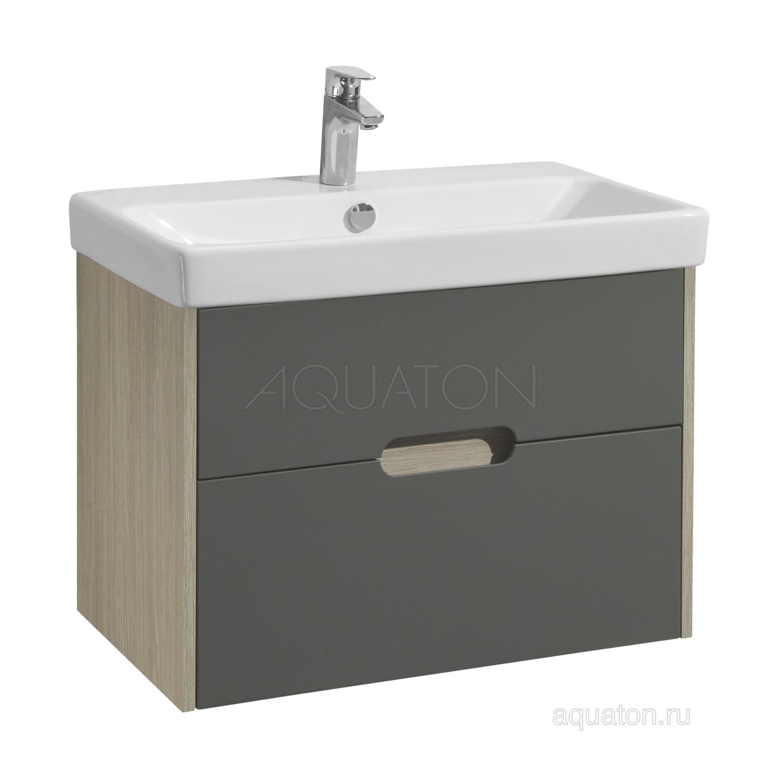 Тумба для комплекта AQUATON Оливия 70 грей/дуб ойстер