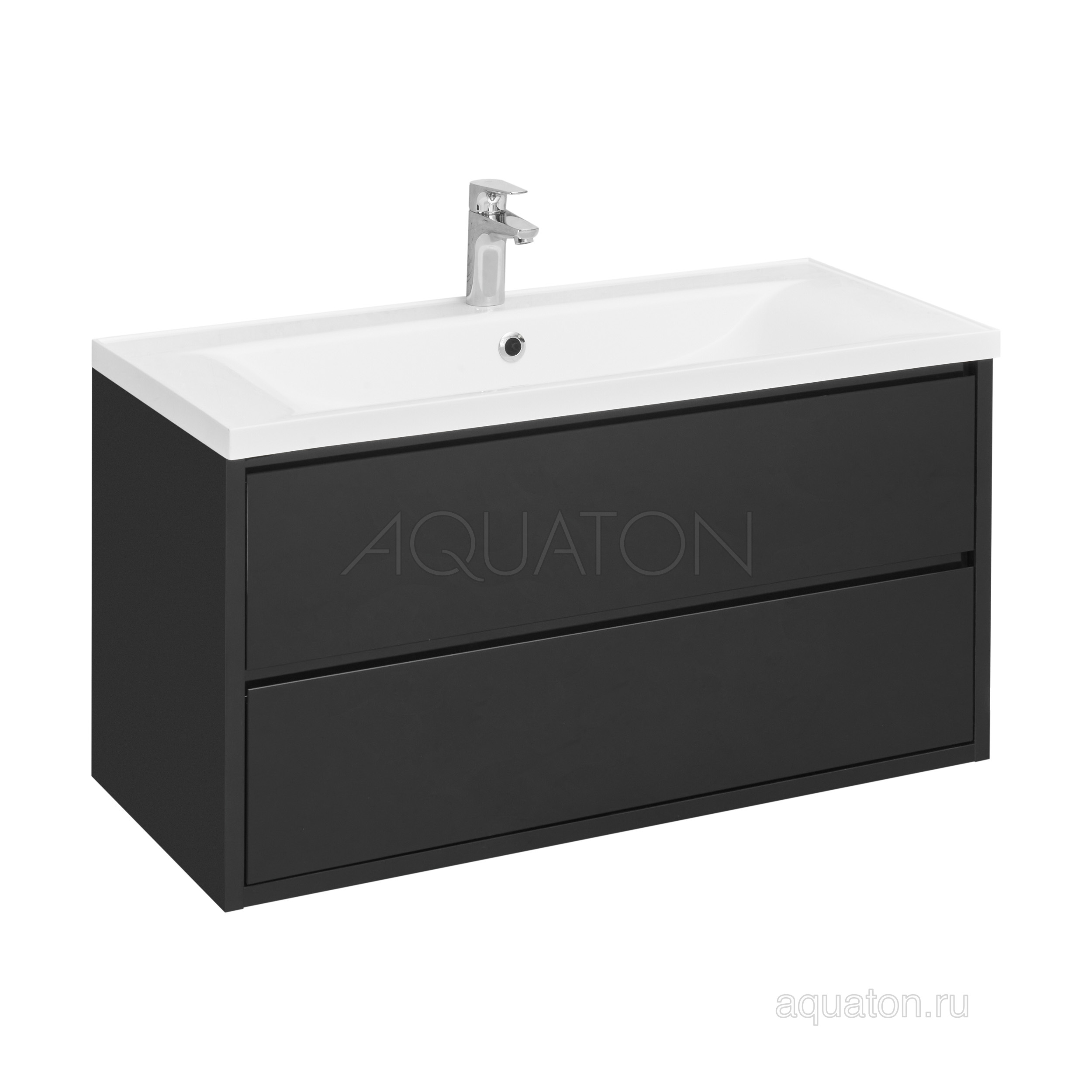 Тумба для комплекта AQUATON Римини New 100 черный глянец