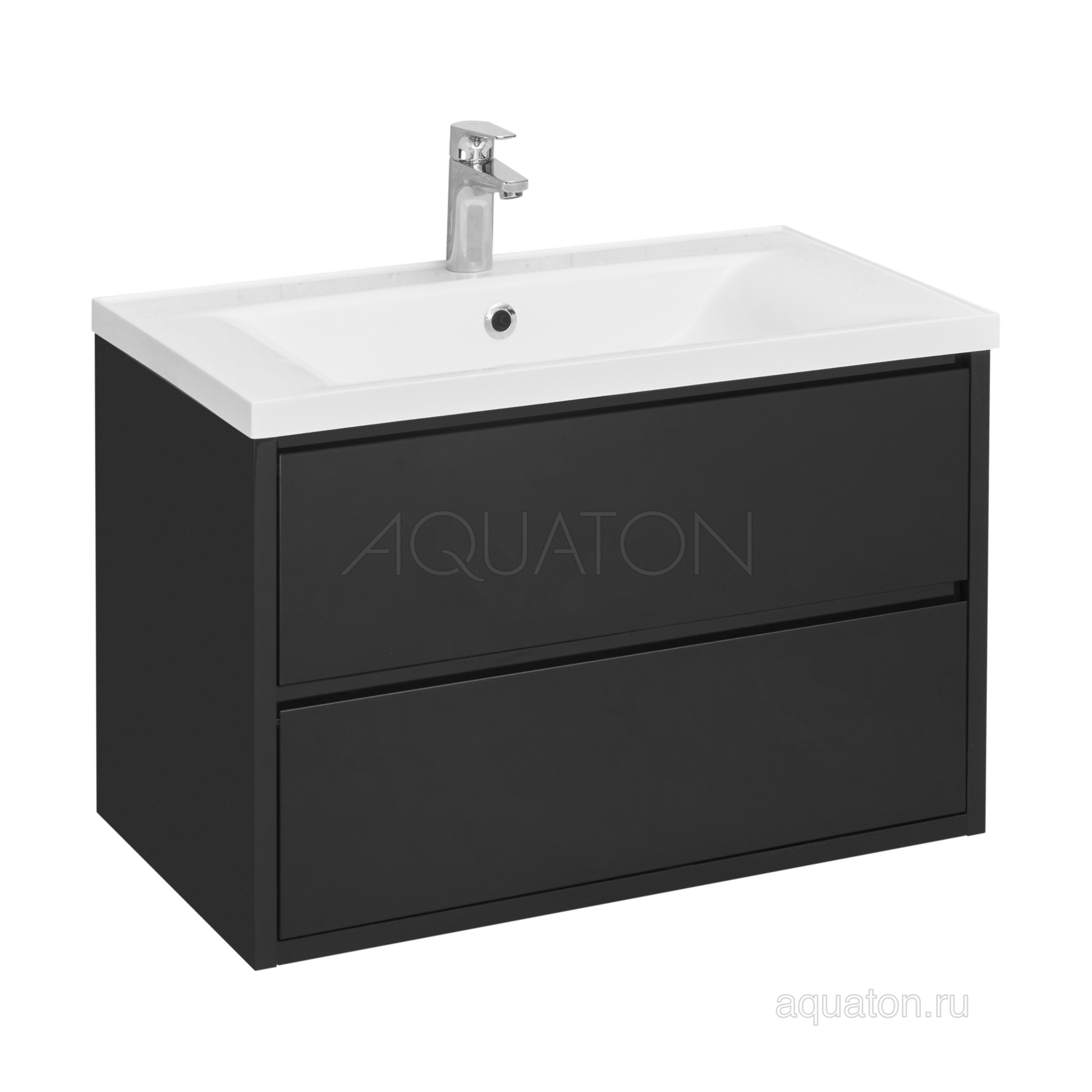 Тумба для комплекта AQUATON Римини New 80 черный глянец