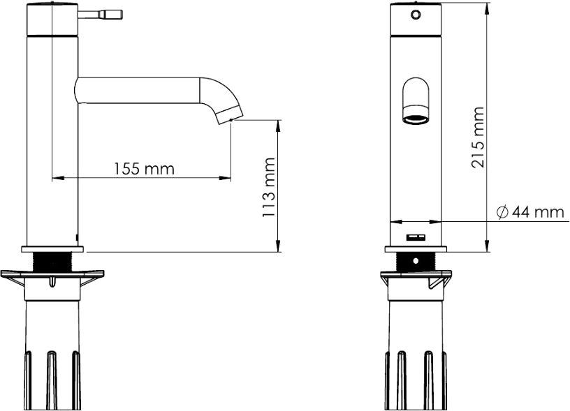 Смеситель для раковины Teska Atlas Leo S E5714 черный матовый