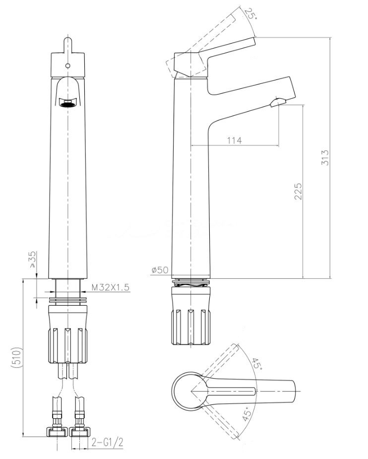 Смеситель для раковины STWORKI Ольборг 32337-495/1BG-IG11