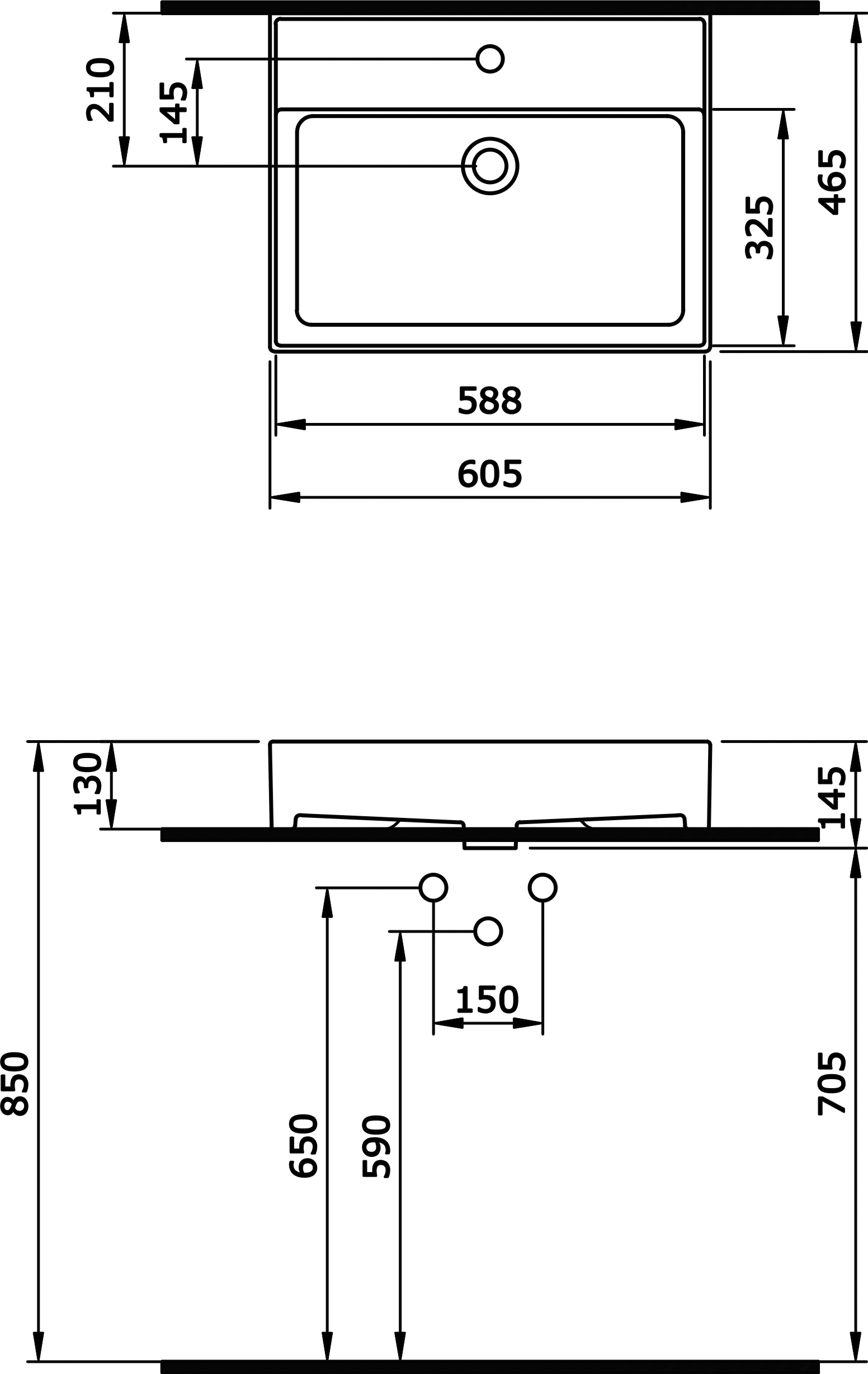 Раковина BOCCHI Milano 1376-001-0126 глянцевая белая