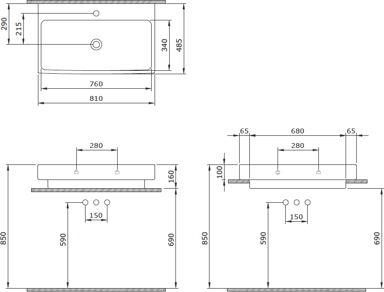 Раковина BOCCHI Scala Arch 1078-001-0126