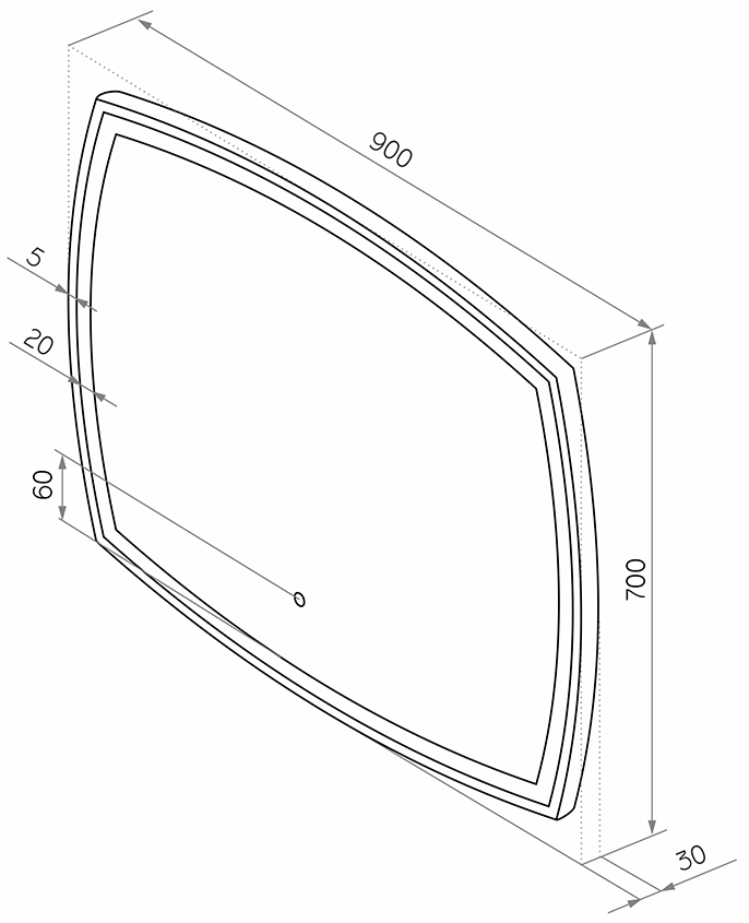 Зеркало DIWO Сочи, 90 с подсветкой