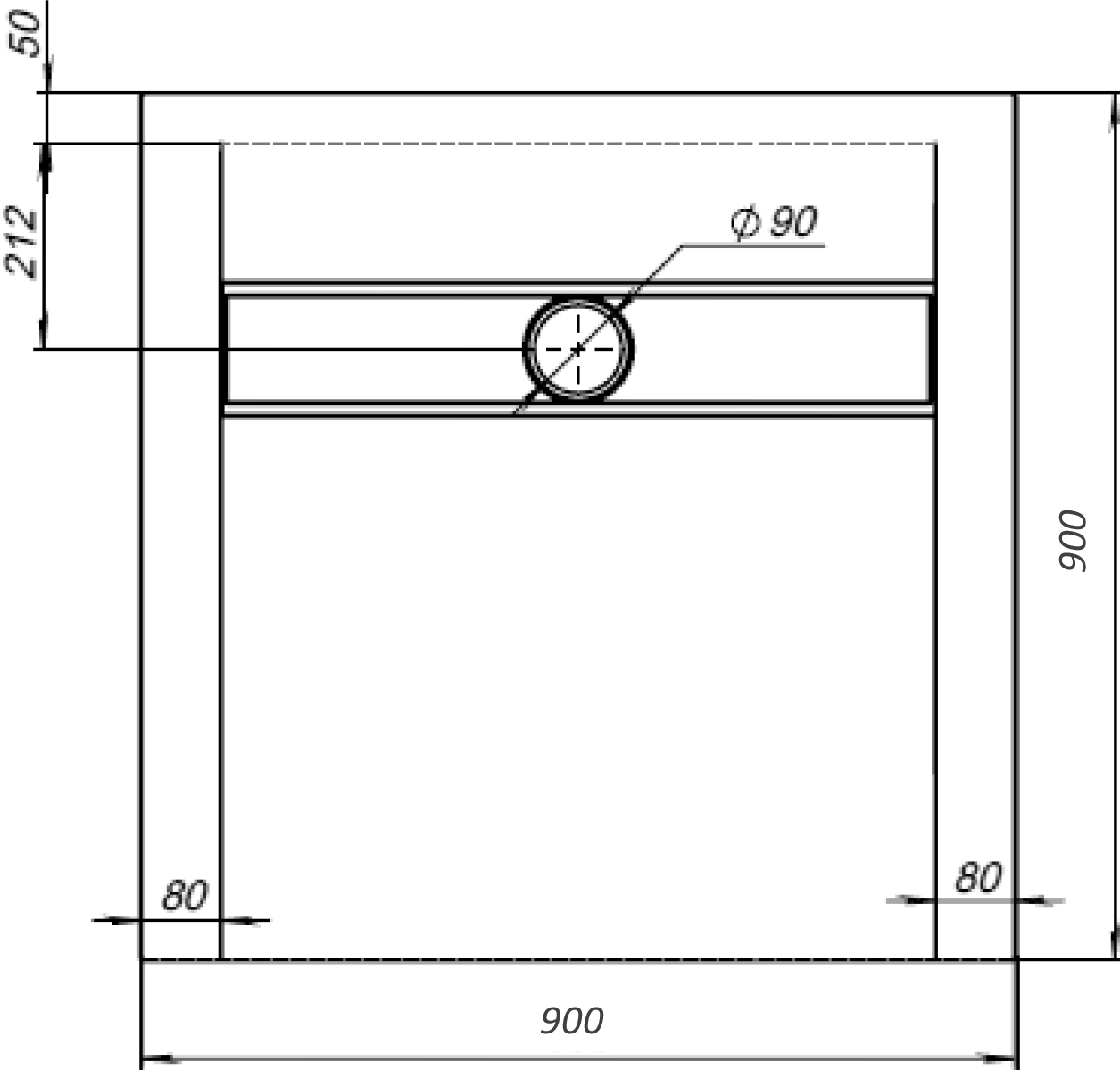 Поддон для душа STWORKI Эстерсунд 90x90 белый камень, с сифоном