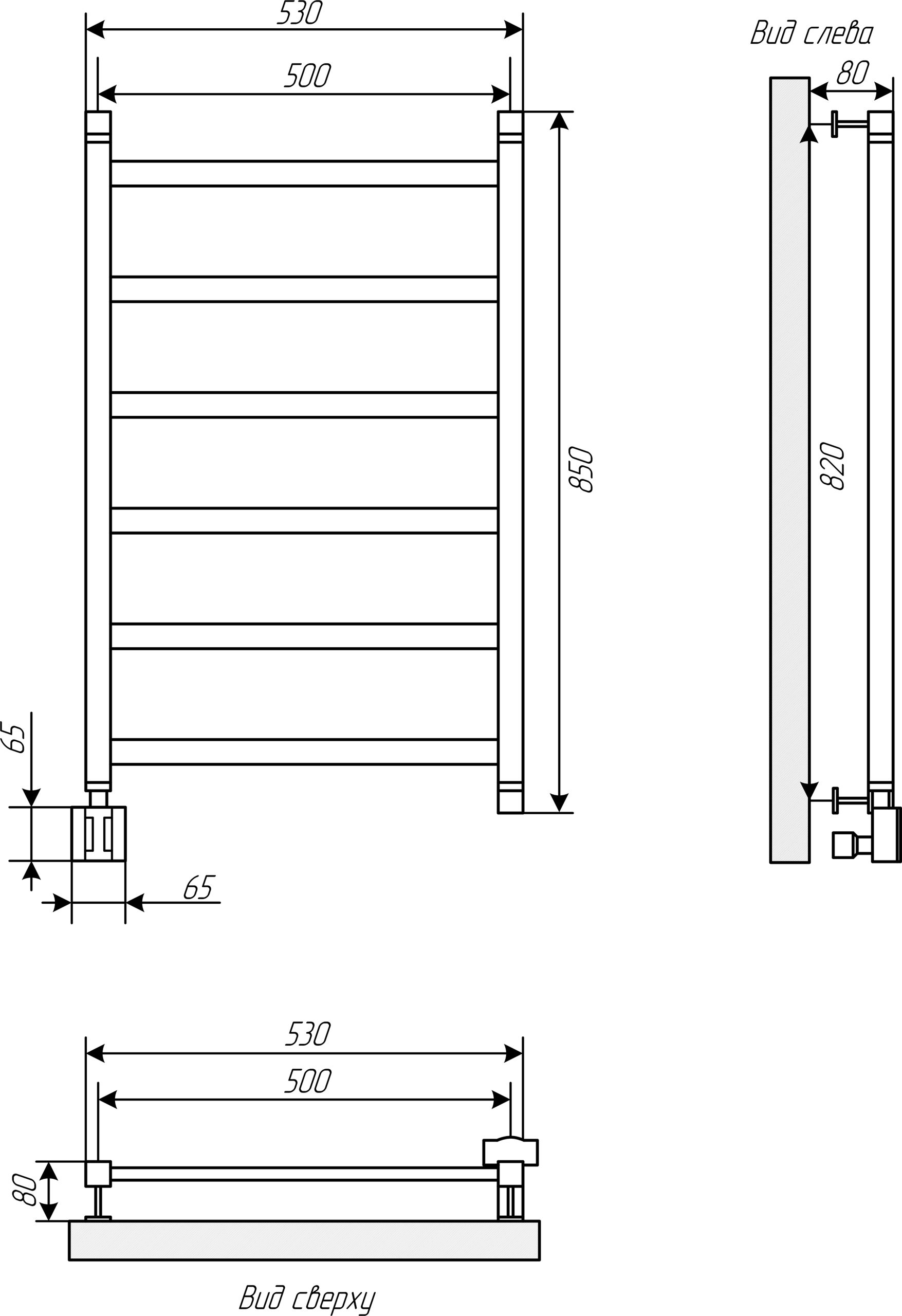 Полотенцесушитель электрический EWRIKA Кассандра Pg 80x50 L, белый