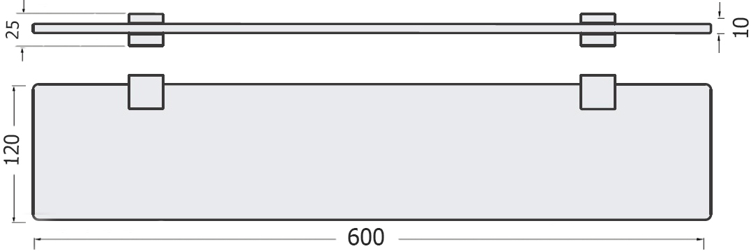 Полка STWORKI Glass Shelf 60 полкодержатели черные